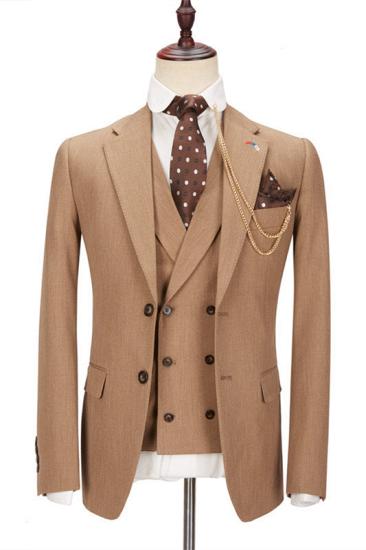 Gentle Notched Lapel Slim Fit Men Suits_1