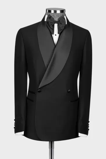 black-double-breasted-shawl-lapel-two-pieces-men-wedding-suits