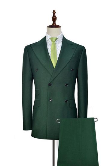 Chic Dark Green Double Breasted Mens Suits for Formal_2