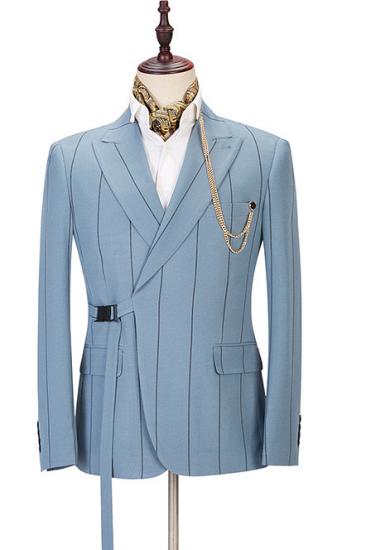 Eirene New Arrival Peaked Lapel Striped Stylish Men Suits Online