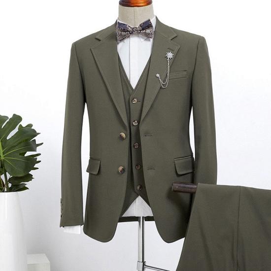 New Arrival Dark Green 3 Pieces Slim Fit Bespoke Business Suit_2
