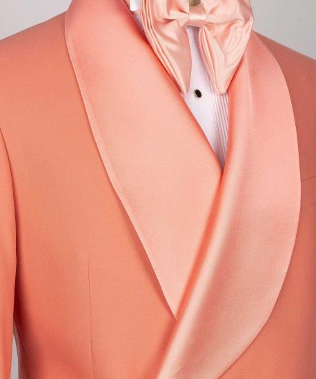 Greyson Unique Orange Double Breasted Shawl Lapel Men Wedding Suits_4