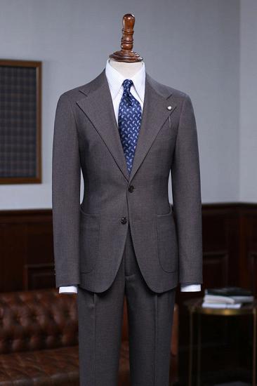 Maverick Coffee Formal Notched Lapel 2 Buttons Bespoke Business Suit