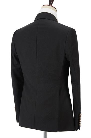 Advanced Black Men Suits Online | Peak Lapel Blazer with Double Breasted_2
