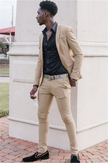Lachlan Simple Khaki Slim Fit Two Piece Men Suit_1