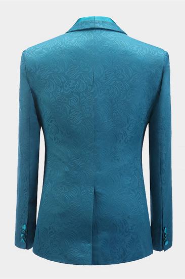 Shawl lapel jacquard slim fitting wedding men's three piece set_2