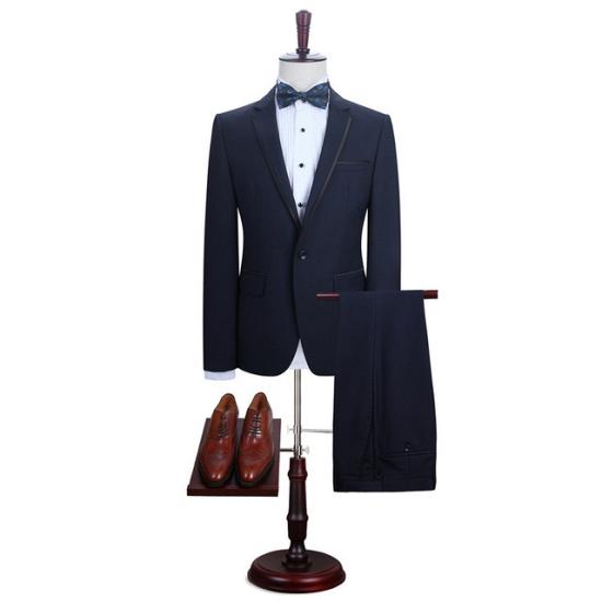 Damien Dark Navy Custom Formal Notch Lapel Men'S Business Suit_2