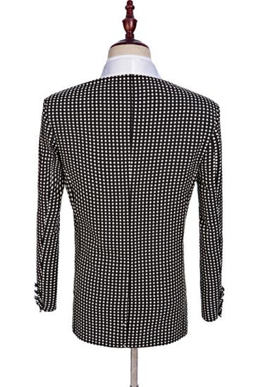 Popular Black and White Dot Shawl Lapel Wedding Suits | Prom Tuxedo_2