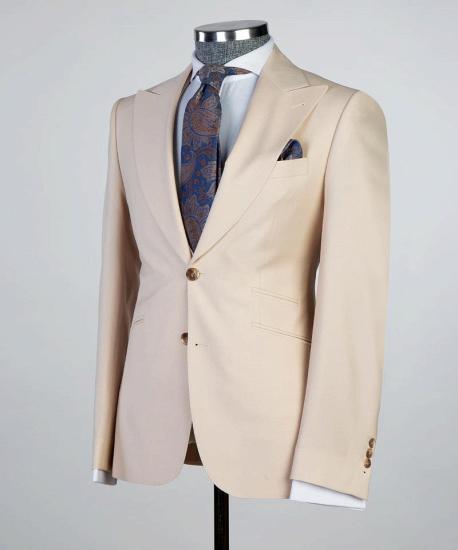 Chic Champagne Colored Lapel Fitting Men'S Business Suit | Happnessmall_4