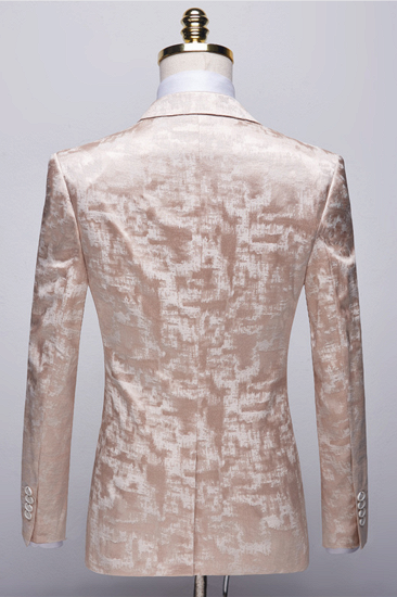 Eamon Chic Champagne Pink Printed Notched Lapel Men's Suits for Prom_2