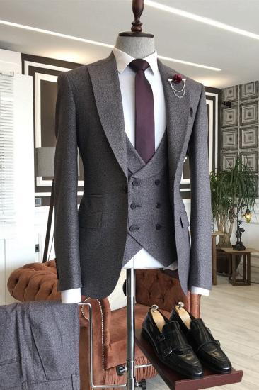 Sophia New Fashion Chic Peaked Lapel 3-pieces Business Suits For Men_1