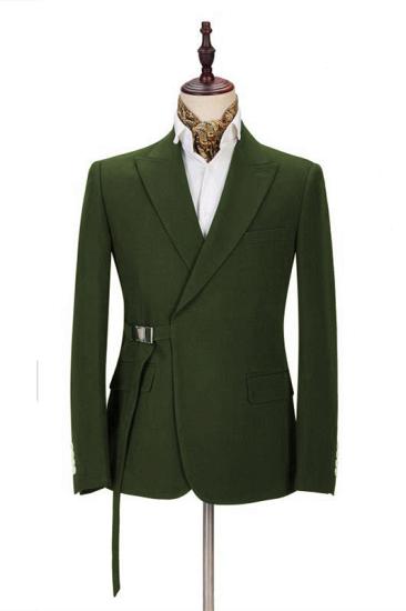 Fashion Bespoke Peaked Lapel Men Suits With Adjustable Buckle for Prom
