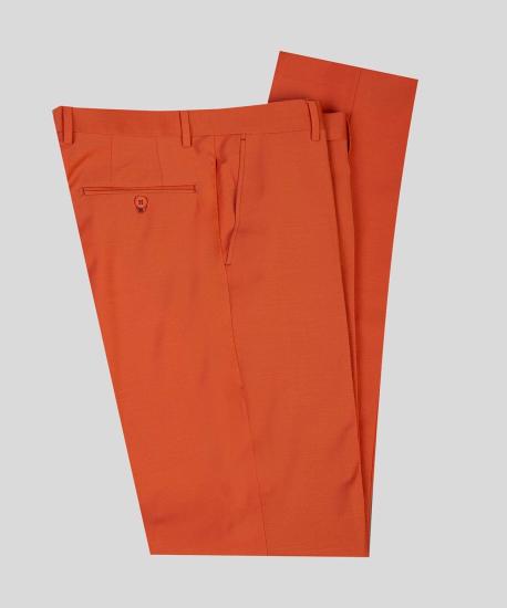 Penelope New Orange Peaked Lapel Slim fit Three Pieces Men Suits_6