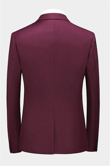 Wilder Stylish Burgundy Suits with 3 Pieces | Peak Lapel Mens Tuxedo_2