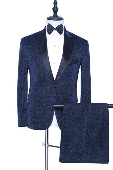 Ayla Sparkly Dark Navy Peaked Lapel Fashion Men Suits for Prom_1