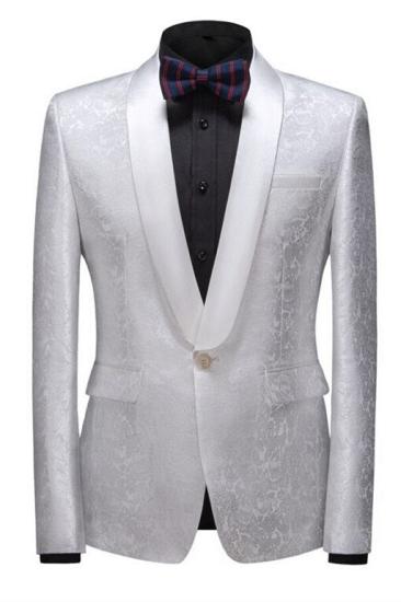 Nico Elegant White Slim Fit Shawl Lapel One Button Wedding Tuxedo_1