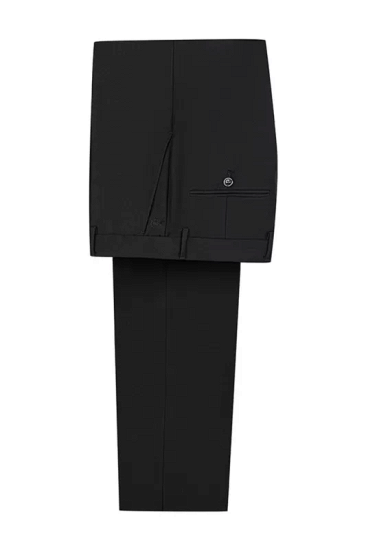 Newest Black Jacquard Shawl Lapel Three Pieces Prom Suits | Happnessmall_4