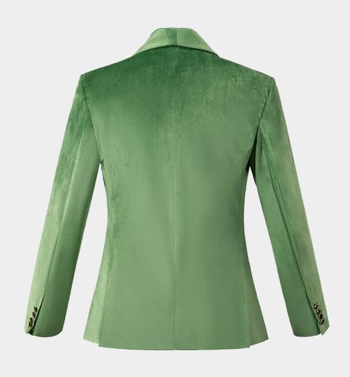 Jaxon Newest Green Velvet Three Pieces Tuxedo | Double Breasted Men Suits_2