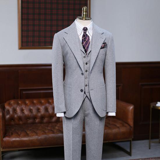 Julienne New Arrival Formal 3 Pieces Notched Lapel Slim Fit Bespoke Business Suit_2