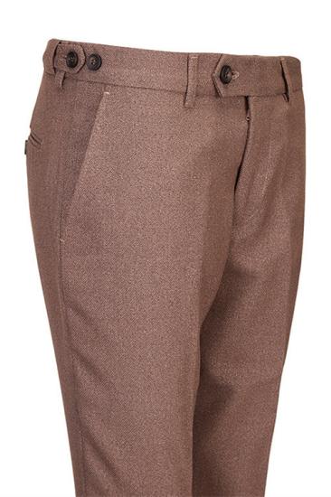 Fashionable flip collar button solid color formal men's set_2