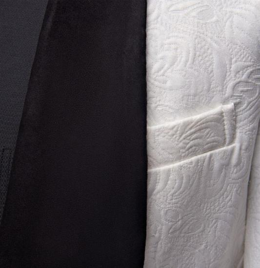 Gorgeous White Men Suits with Black Lapel | Three Pieces Dinner Suits for Men_4