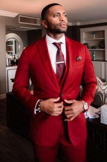 Theodora Stylish Red Velvet Peaked Lapel Three Pieces Men Suits_1
