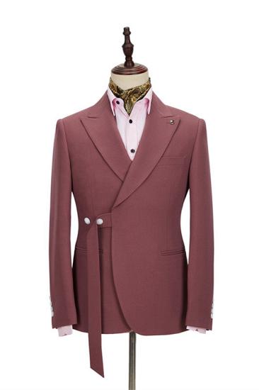Glamorous Bespoke Peaked Lapel Slim Fit Prom Men Suits with With Adjustable Buckle_1