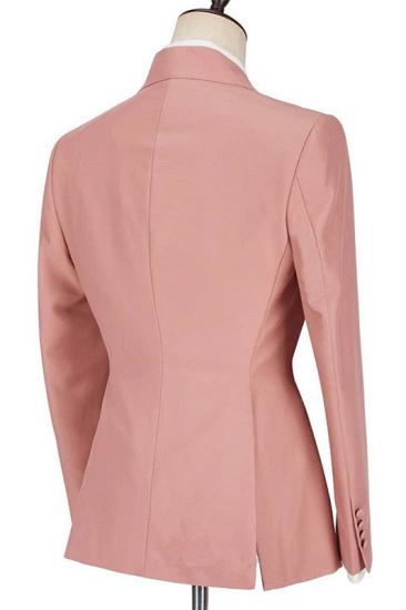 Fashion Pink Peaked Lapel Ruffles Fashion Slim Fit Prom Men Suits_2