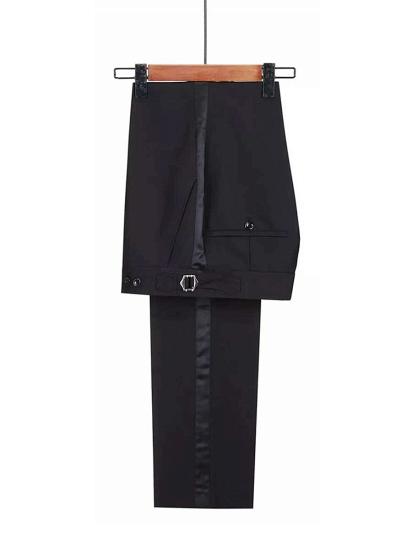 Gorgeous White Large Black Shawl Lapel Man Prom | Wedding Suite With Adjustable Belt_3
