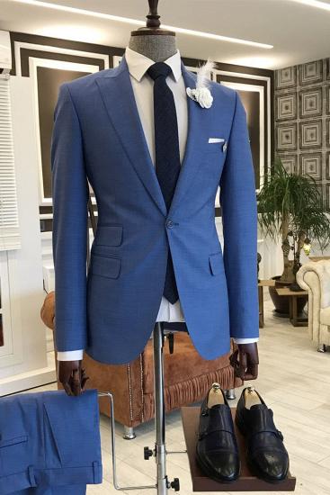 Patricia Trendy Blue One Button 3 Flaps Men Suits For Business_1