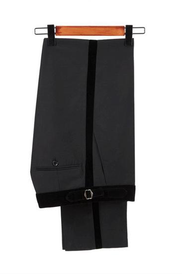 Stylish Black Stitching Silver Leopard Jacquard Men's Suit | Shawl Lapel Double Breasted Wedding Suit for Formal_4