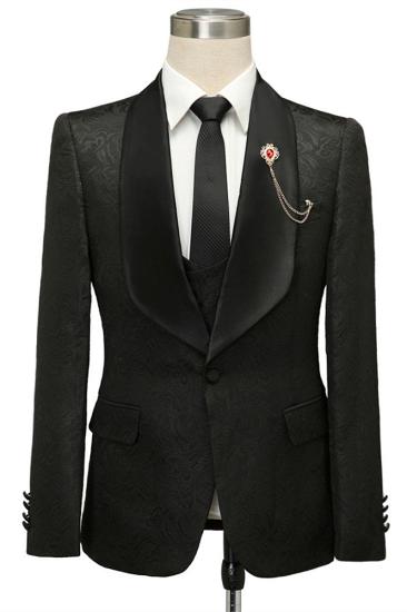 Advanced Black Jacquard Shawl Lapel Wedding Suits | Prom Suits