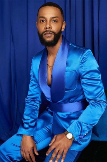 Zoey Sparkle Blue Shawl Lapel Bespoke Prom Men Suits_2