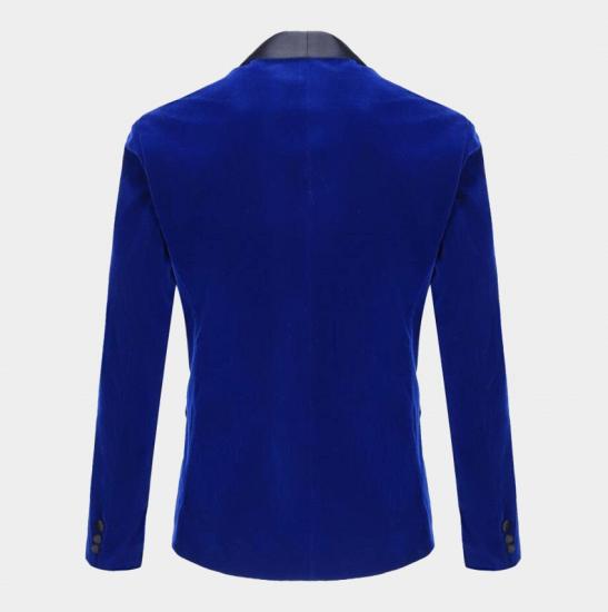 Royal Blue Velvet Tuxedo Jacket | Shawl Lapel Prom Suits Online_2